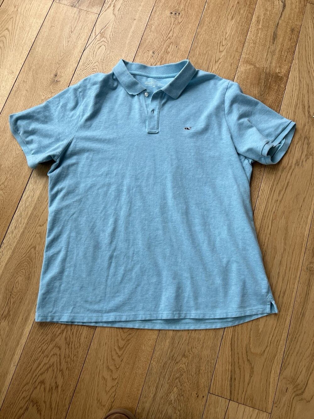 Vineyard Vines Polo Shirt Mens Extra Large Blue Cotton Whale Short Sleeve